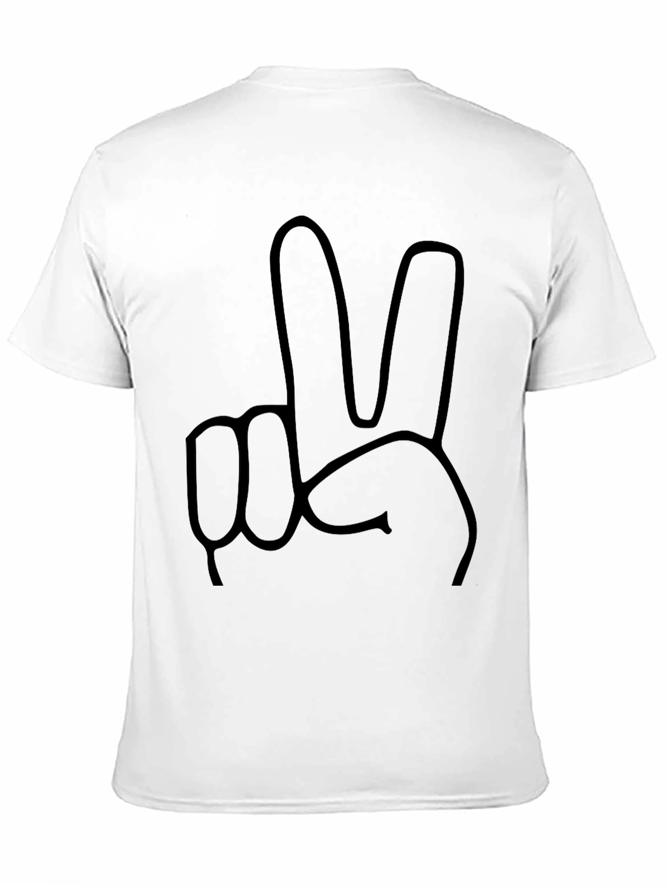 Peace Sign Graphic Tee - Black Casual T-Shirt