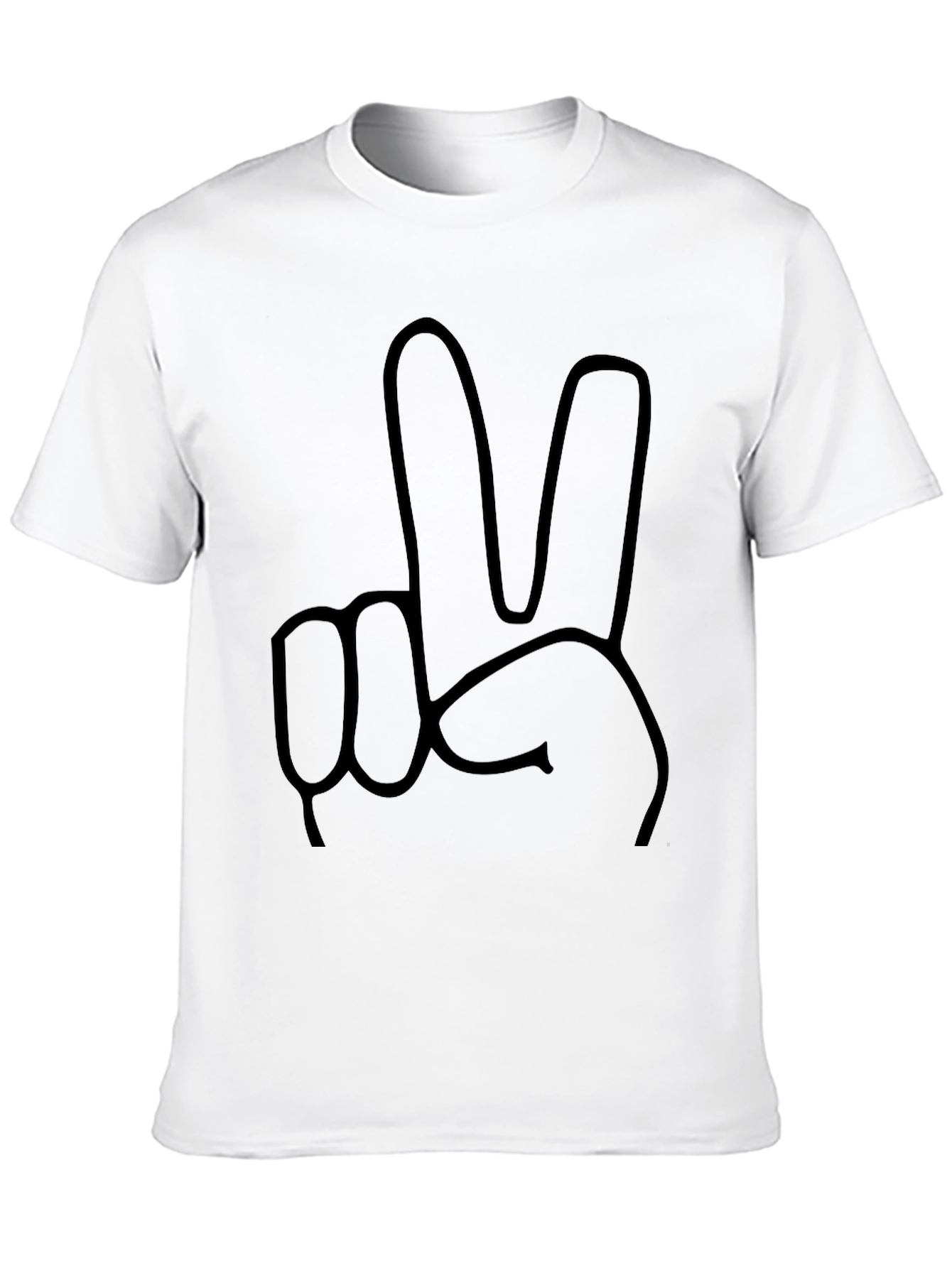 Peace Sign Graphic Tee - Black Casual T-Shirt