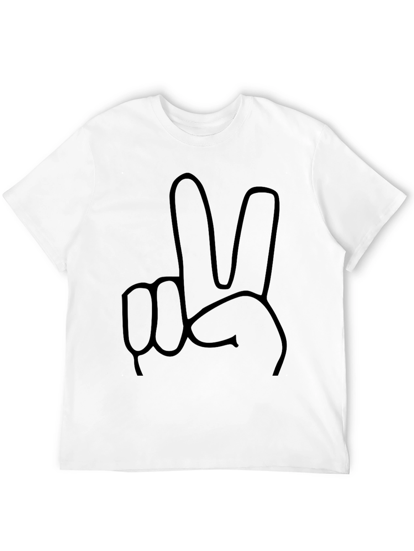 Peace Sign Graphic Tee - Black Casual T-Shirt