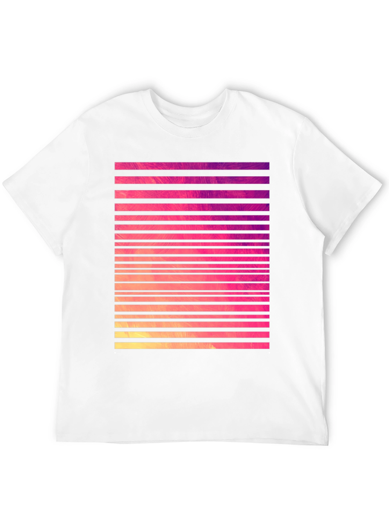 Retro Stripe Graphic Tee - Black Cotton Blend