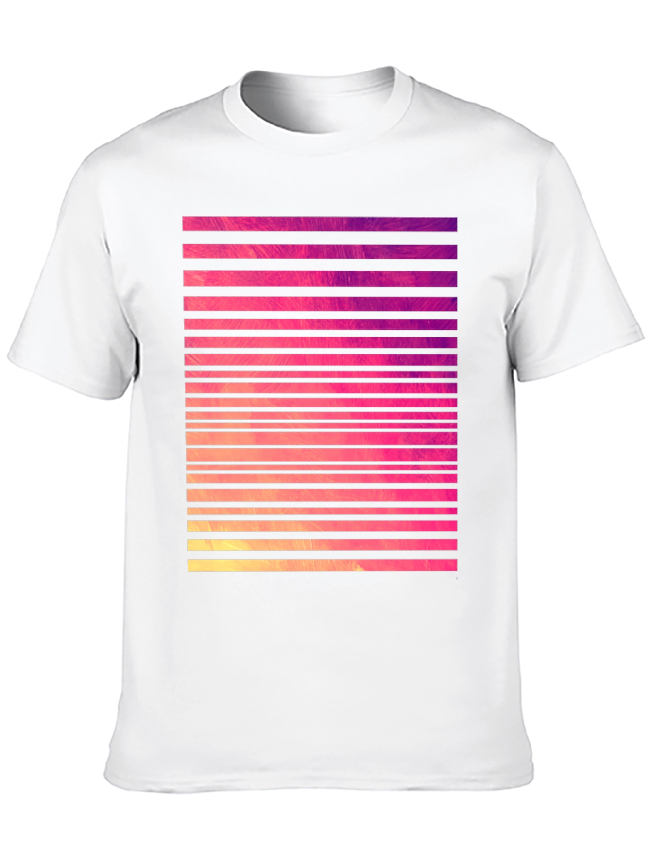 Retro Stripe Graphic Tee - Black Cotton Blend