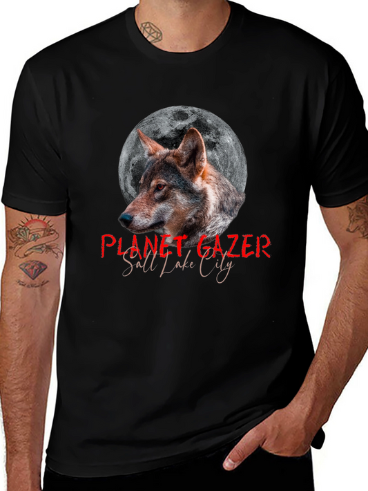 Planet Gazer Wolf Graphic Tee - Salt Lake City Design