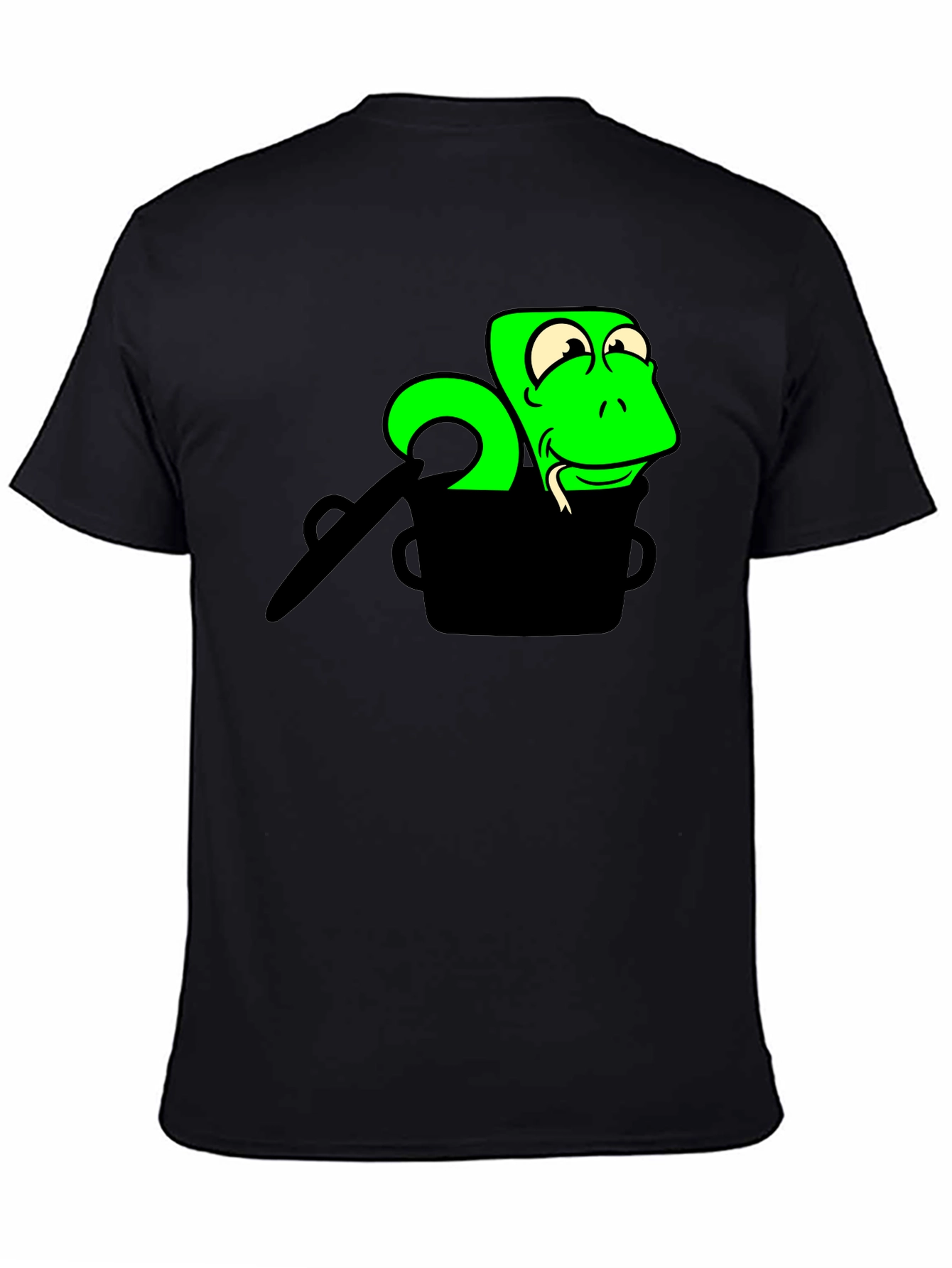 Cartoon Snake in a Pot Graphic T-Shirt