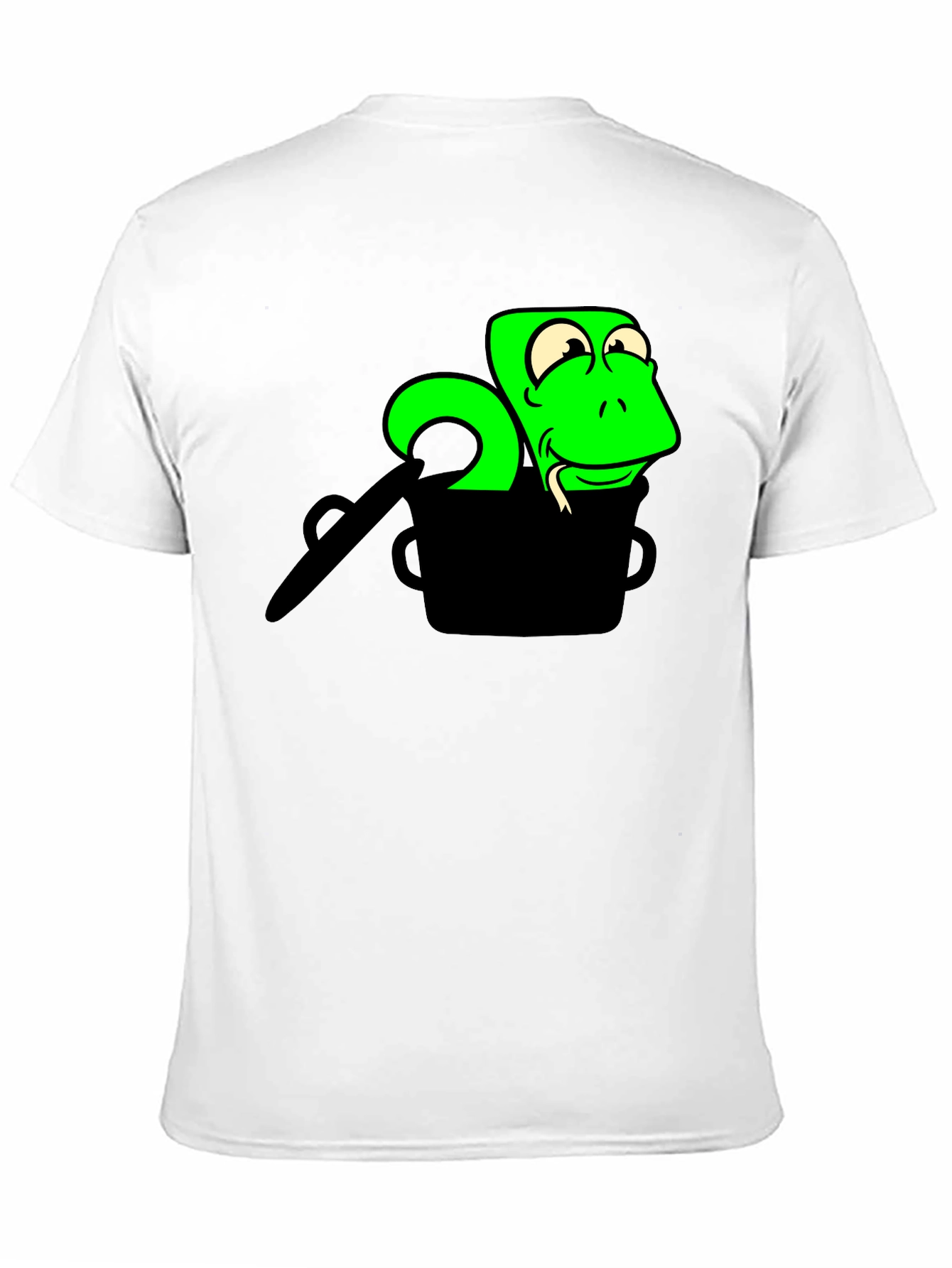 Cartoon Snake in a Pot Graphic T-Shirt