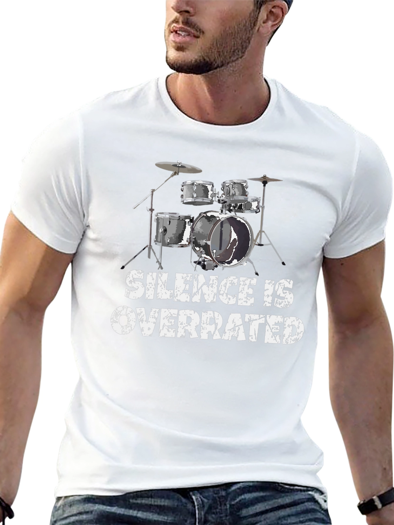 Silence is Overrated Drum Set Graphic T-Shirt