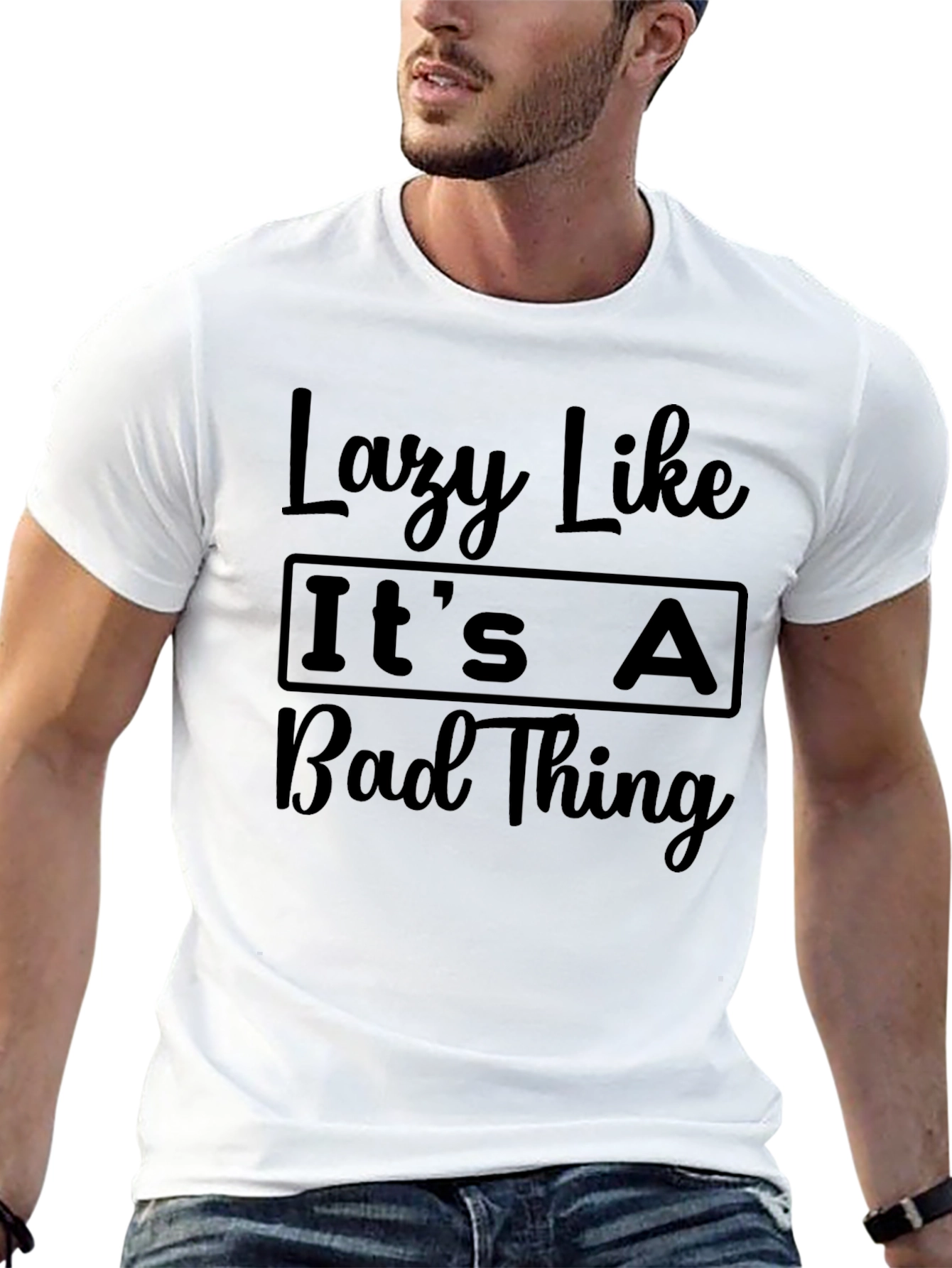 Lazy Like Its A Bad Thing Black Graphic Tee