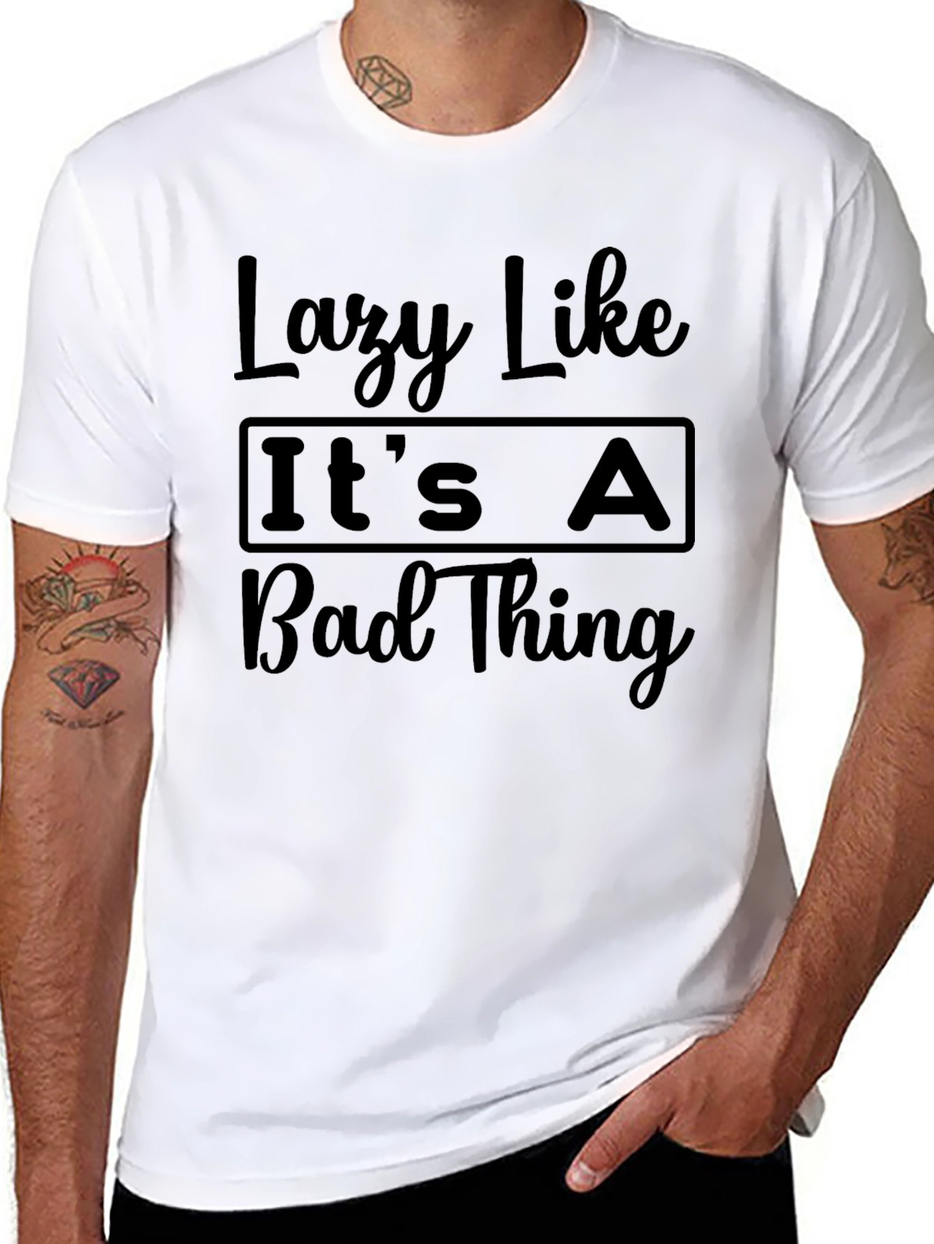 Lazy Like Its A Bad Thing Black Graphic Tee