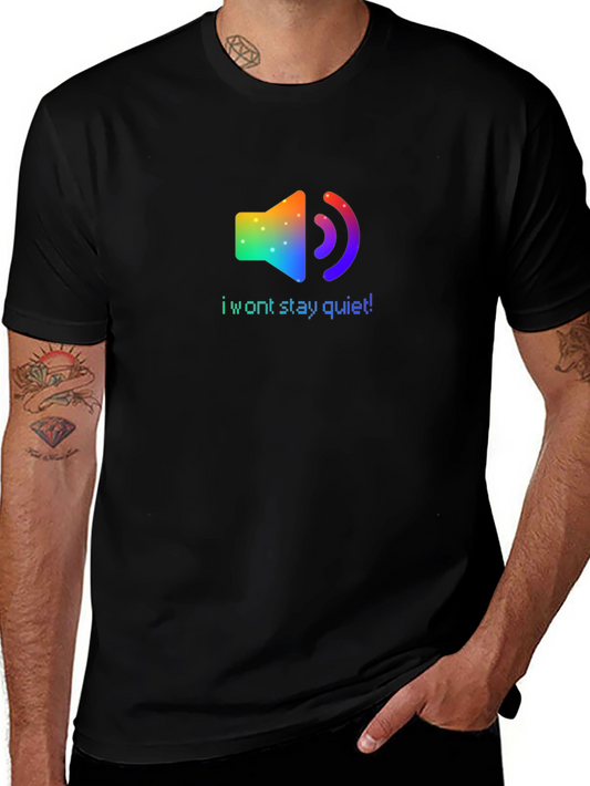Rainbow Speaker I Wont Stay Quiet! Black T-Shirt