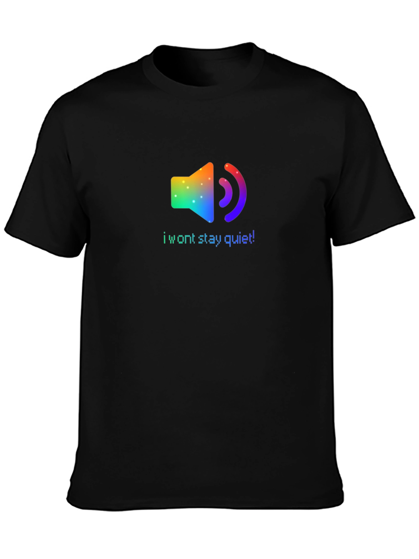 Rainbow Speaker I Wont Stay Quiet! Black T-Shirt