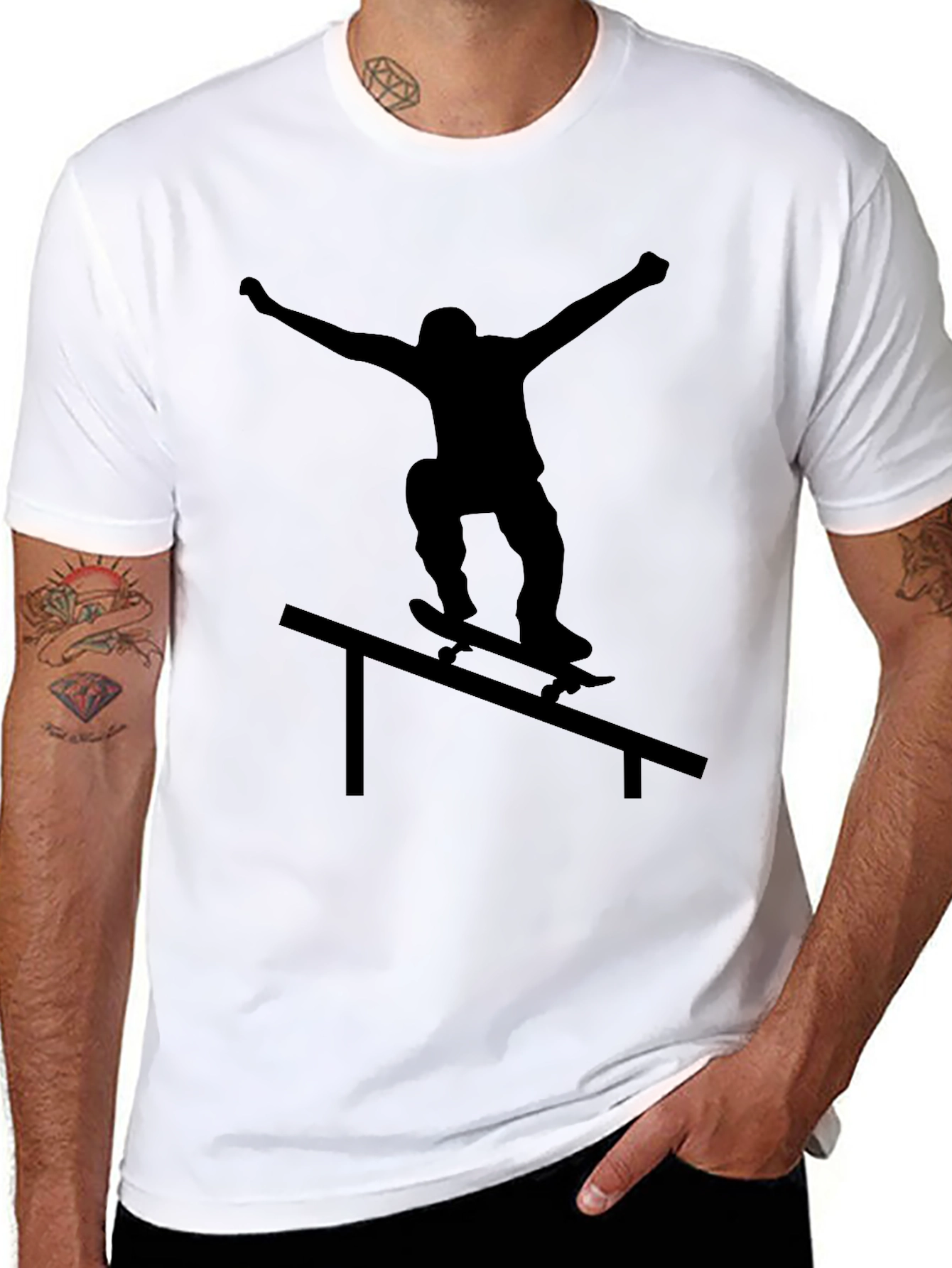 Black T-Shirt Skateboard Design