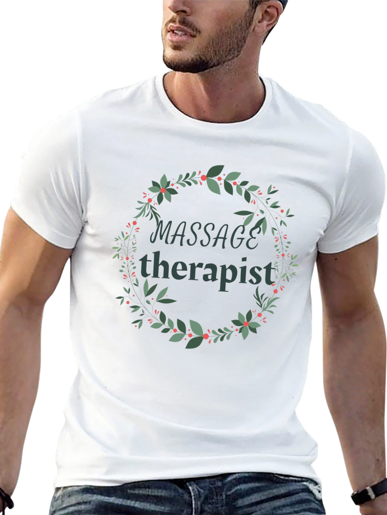 Massage Therapist Floral Wreath T-Shirt