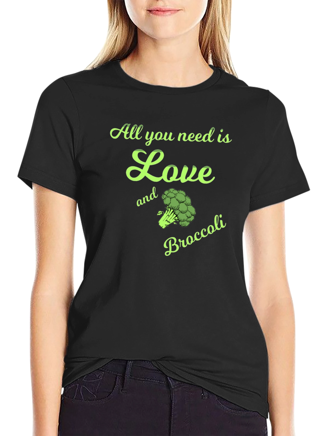 Love and Broccoli T-Shirt - Vegan Style