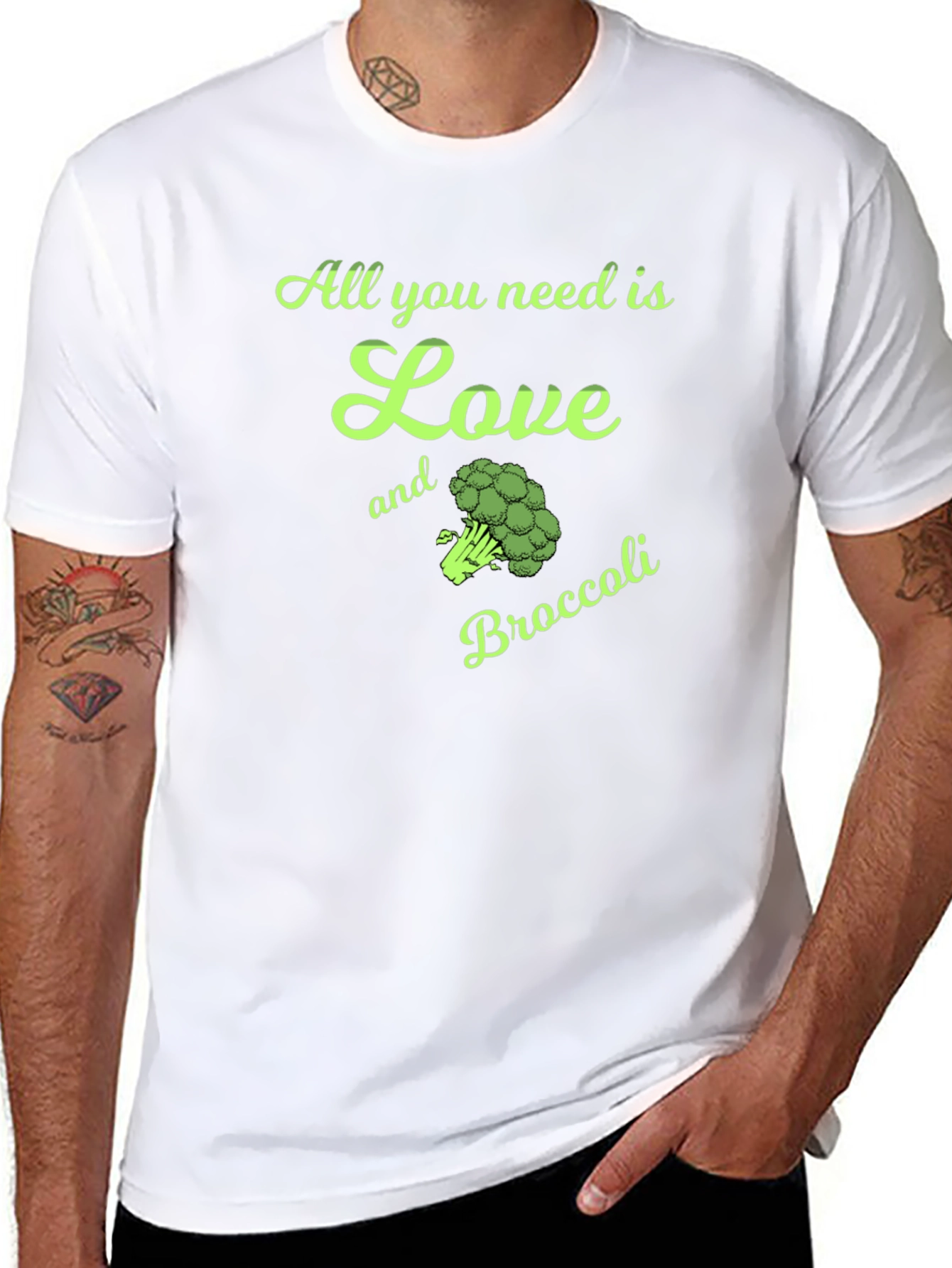 Love and Broccoli T-Shirt - Vegan Style