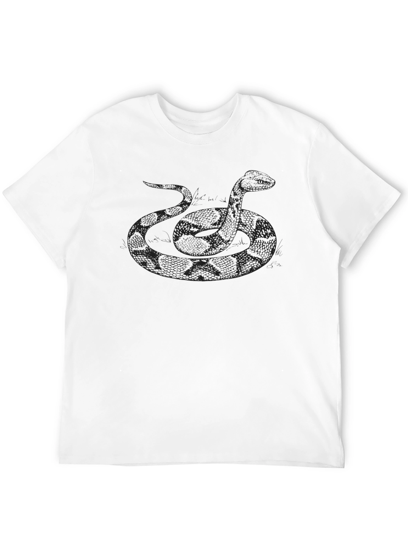 Snake Graphic Tee - Black Cotton T-Shirt