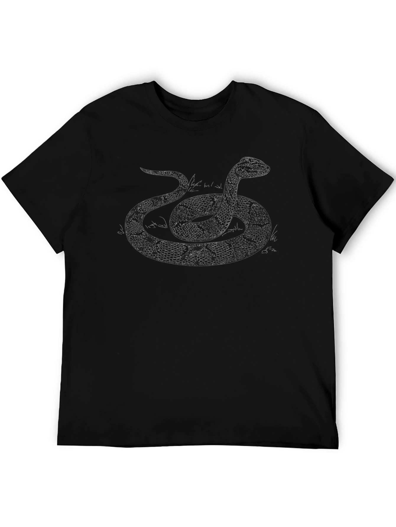 Snake Graphic Tee - Black Cotton T-Shirt