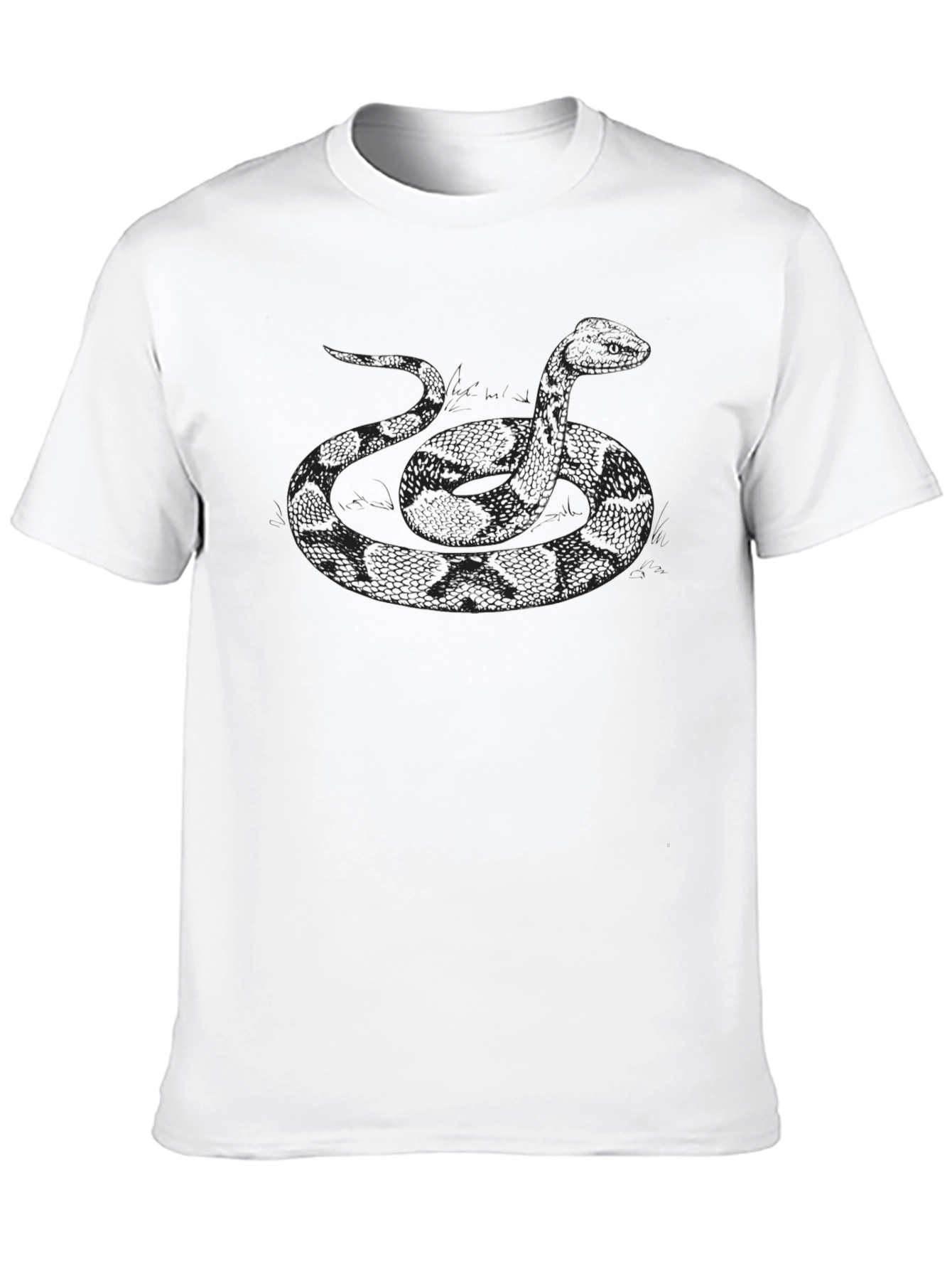 Snake Graphic Tee - Black Cotton T-Shirt