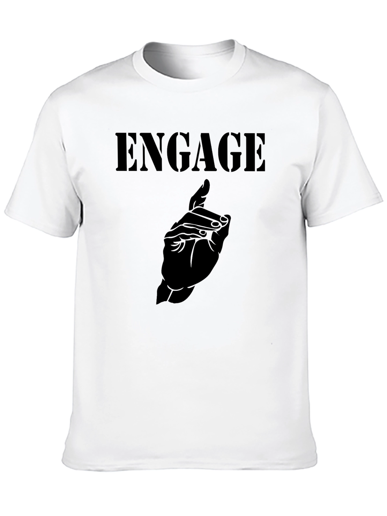 Engage Graphic Tee - Black Cotton Blend Shirt
