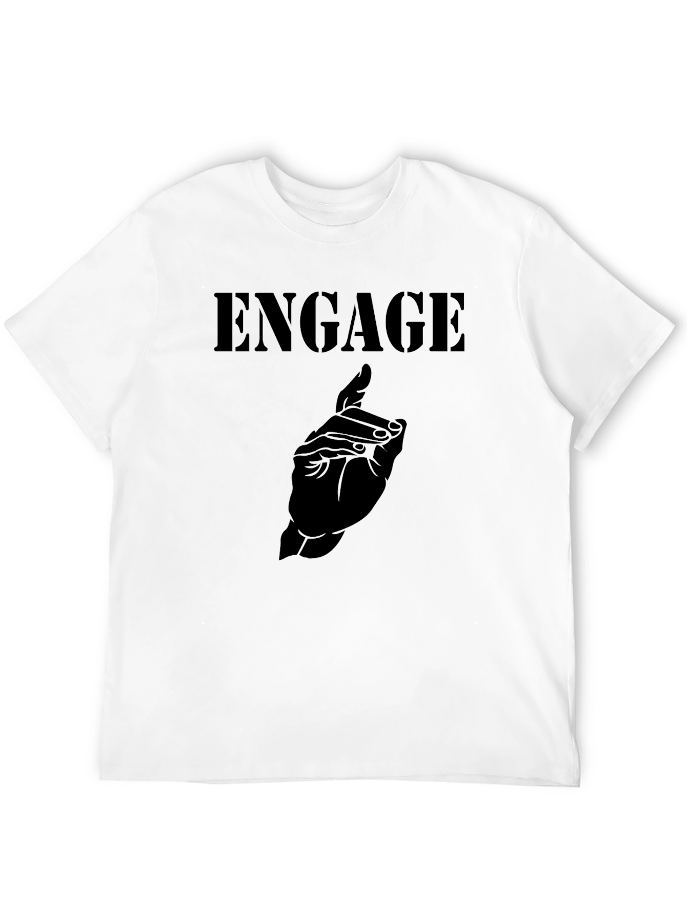 Engage Graphic Tee - Black Cotton Blend Shirt
