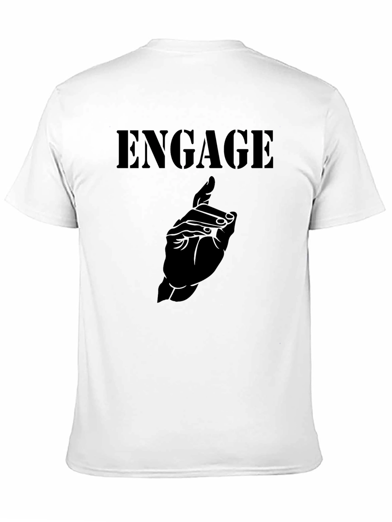 Engage Graphic Tee - Black Cotton Blend Shirt