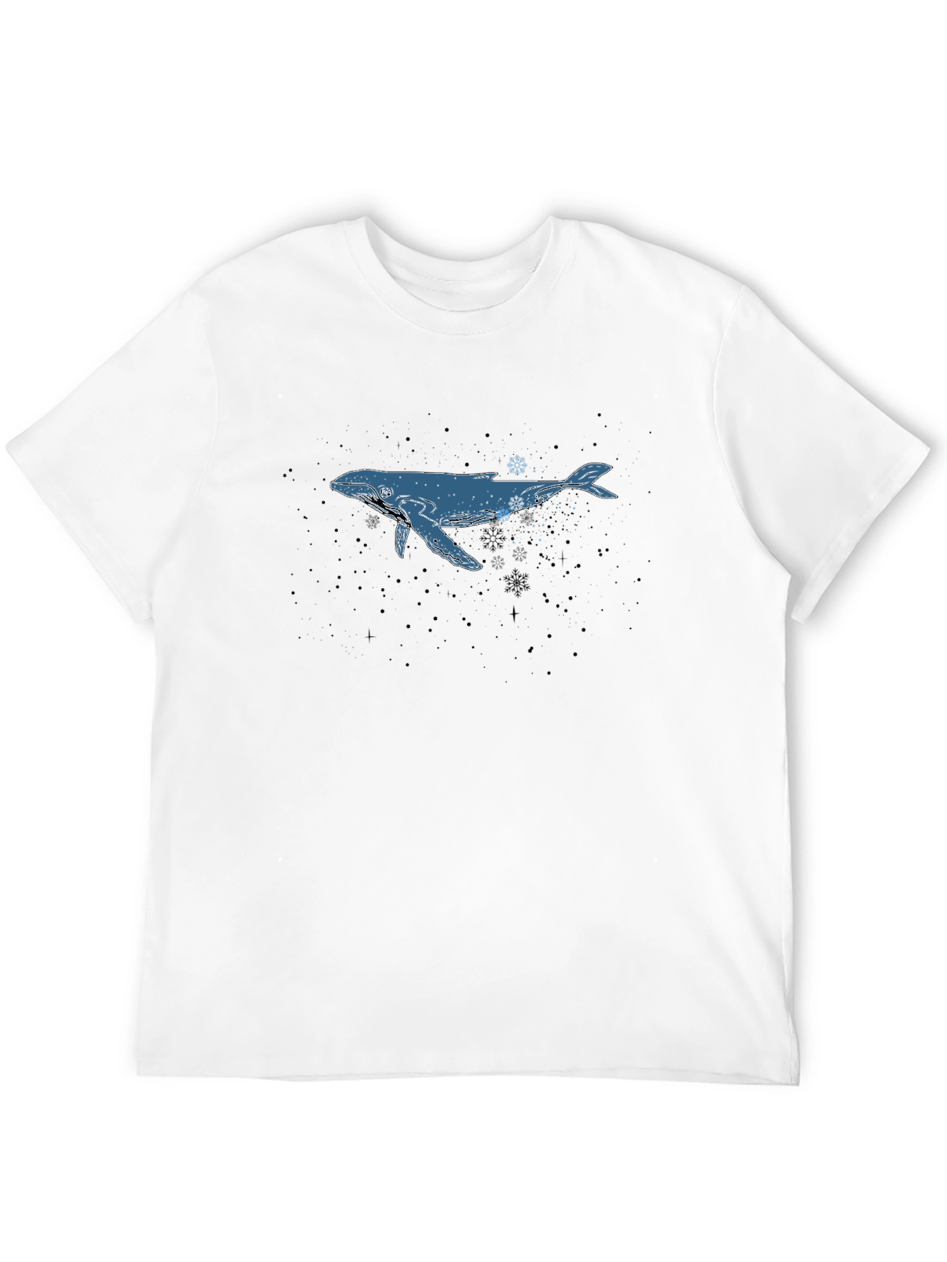 Whale & Snowflake Graphic Black T-Shirt