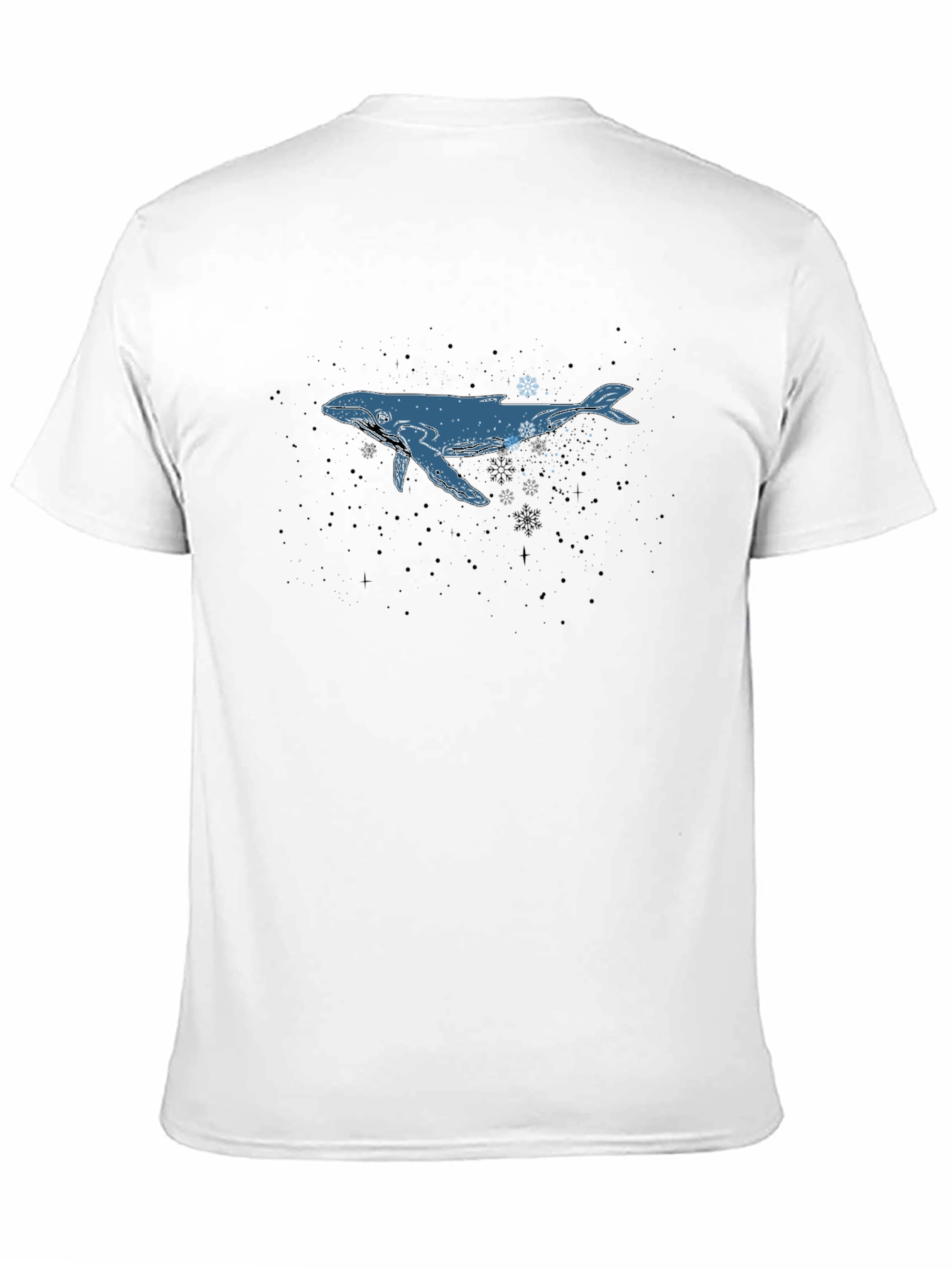 Whale & Snowflake Graphic Black T-Shirt
