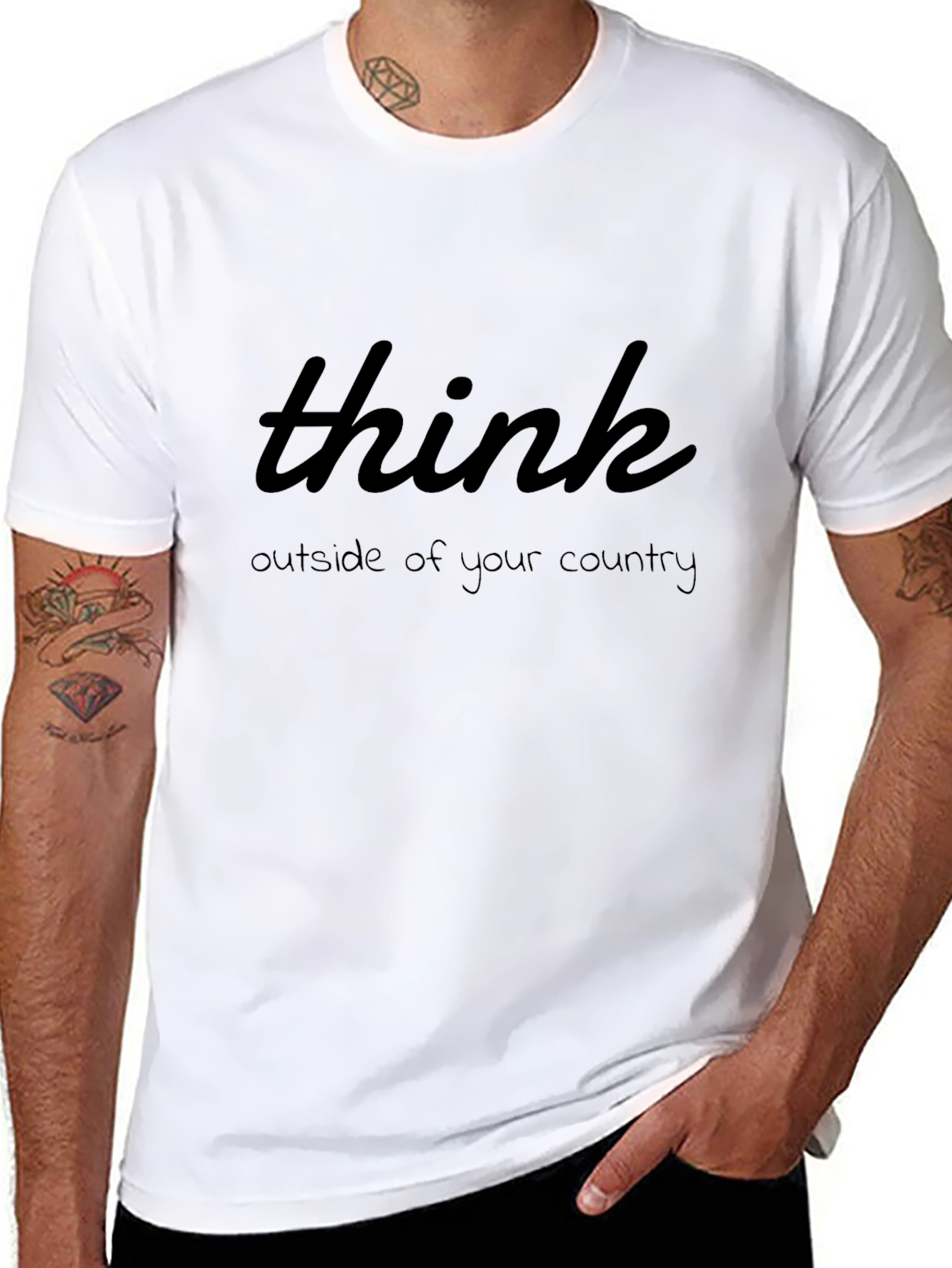 Think Outside Tee - Motivational Quote Graphic T-Shirt
