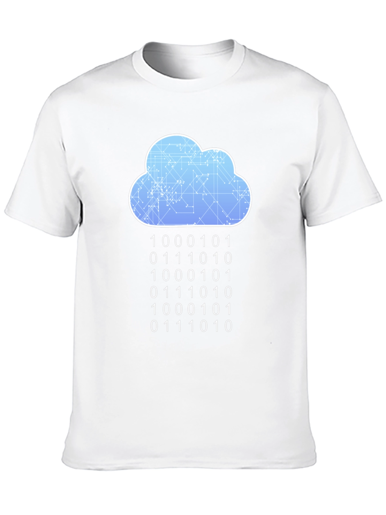 Cloud Binary Code T-Shirt - Programmer Style