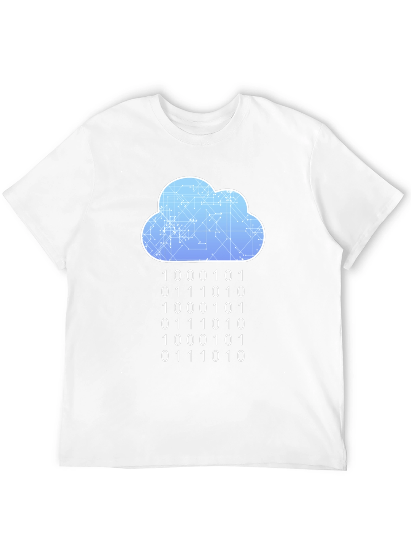 Cloud Binary Code T-Shirt - Programmer Style