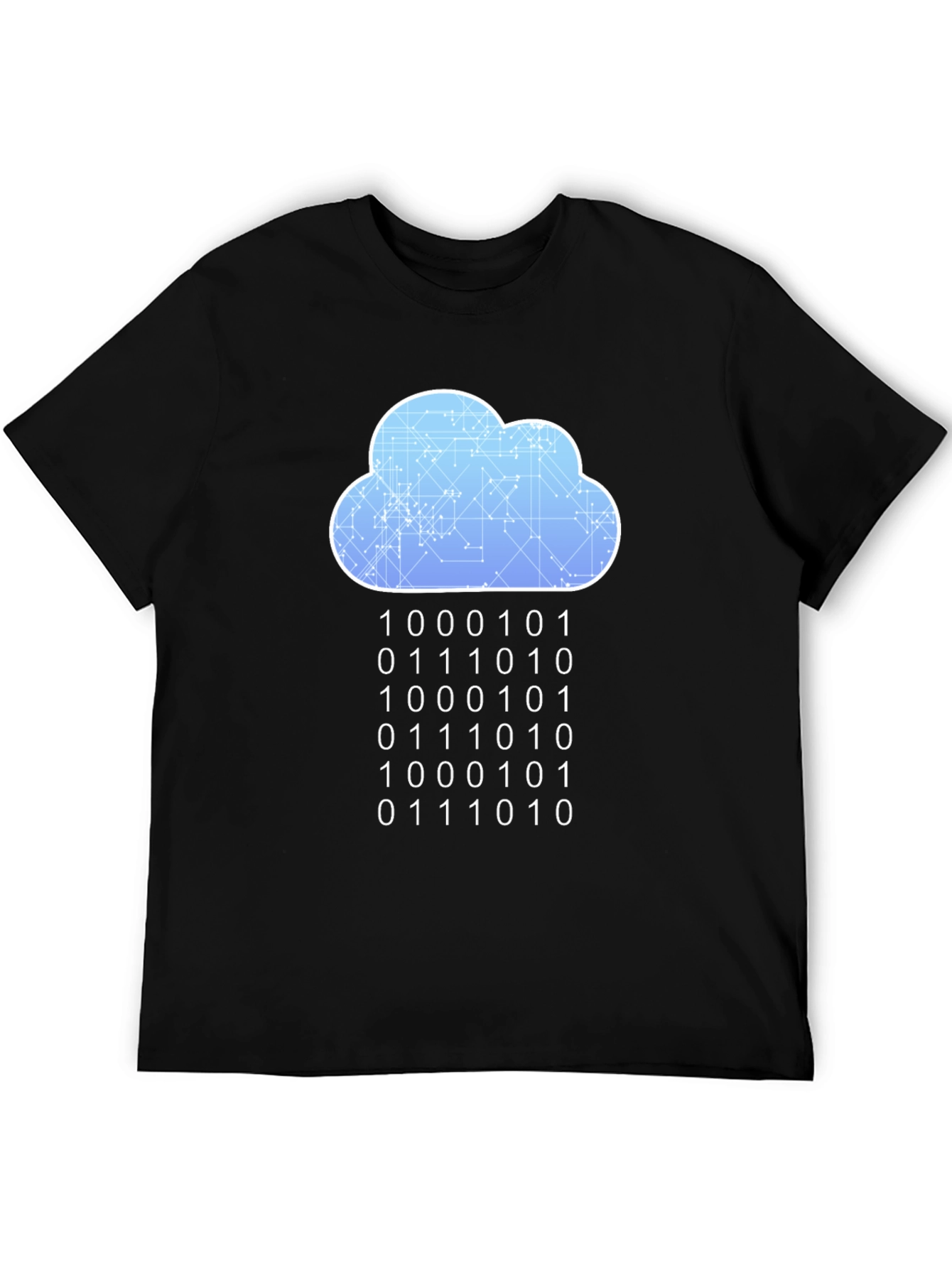 Cloud Binary Code T-Shirt - Programmer Style