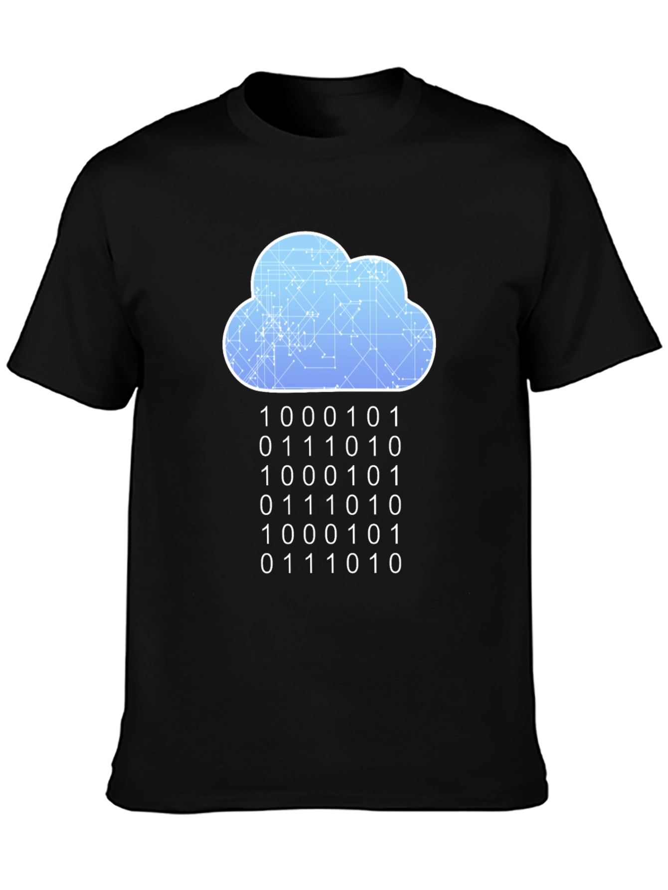 Cloud Binary Code T-Shirt - Programmer Style