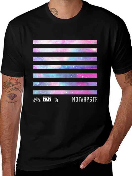 Galaxy Stripe Graphic Tee - NOTAHPSTR Black T-Shirt