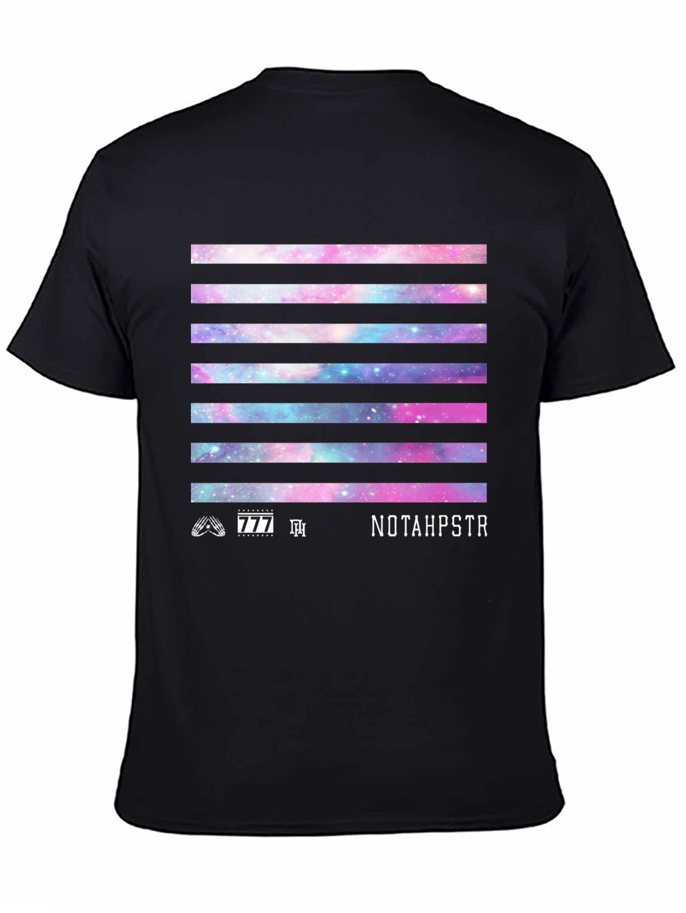 Galaxy Stripe Graphic Tee - NOTAHPSTR Black T-Shirt