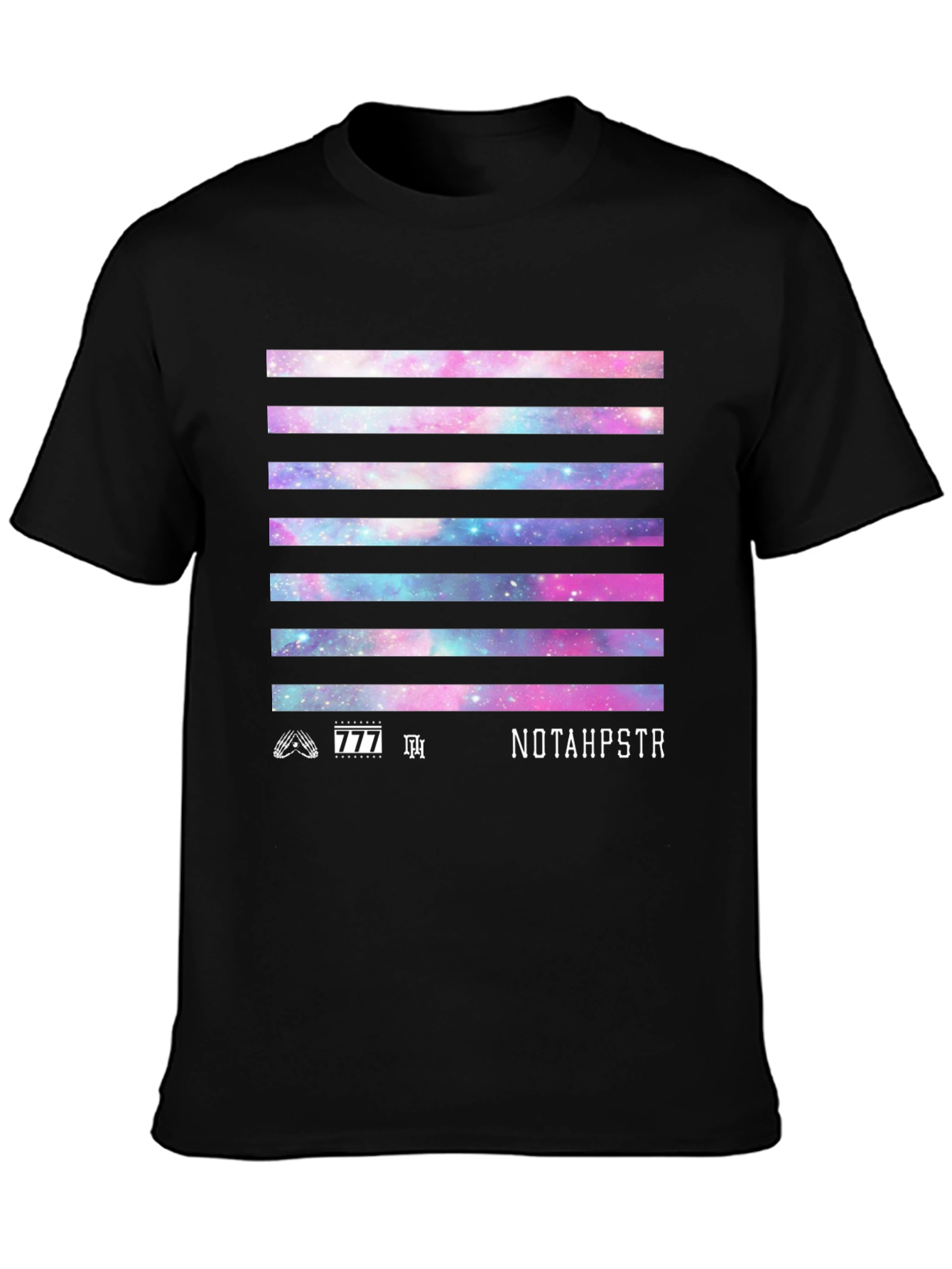 Galaxy Stripe Graphic Tee - NOTAHPSTR Black T-Shirt