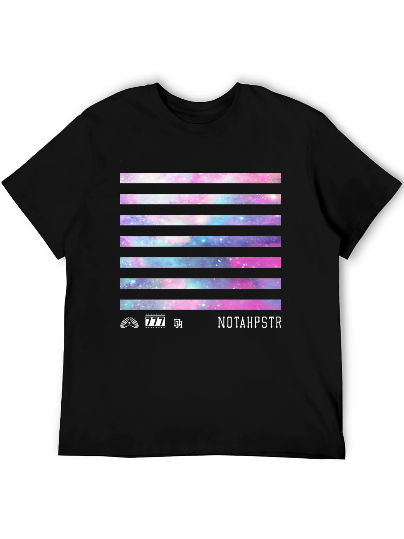 Galaxy Stripe Graphic Tee - NOTAHPSTR Black T-Shirt
