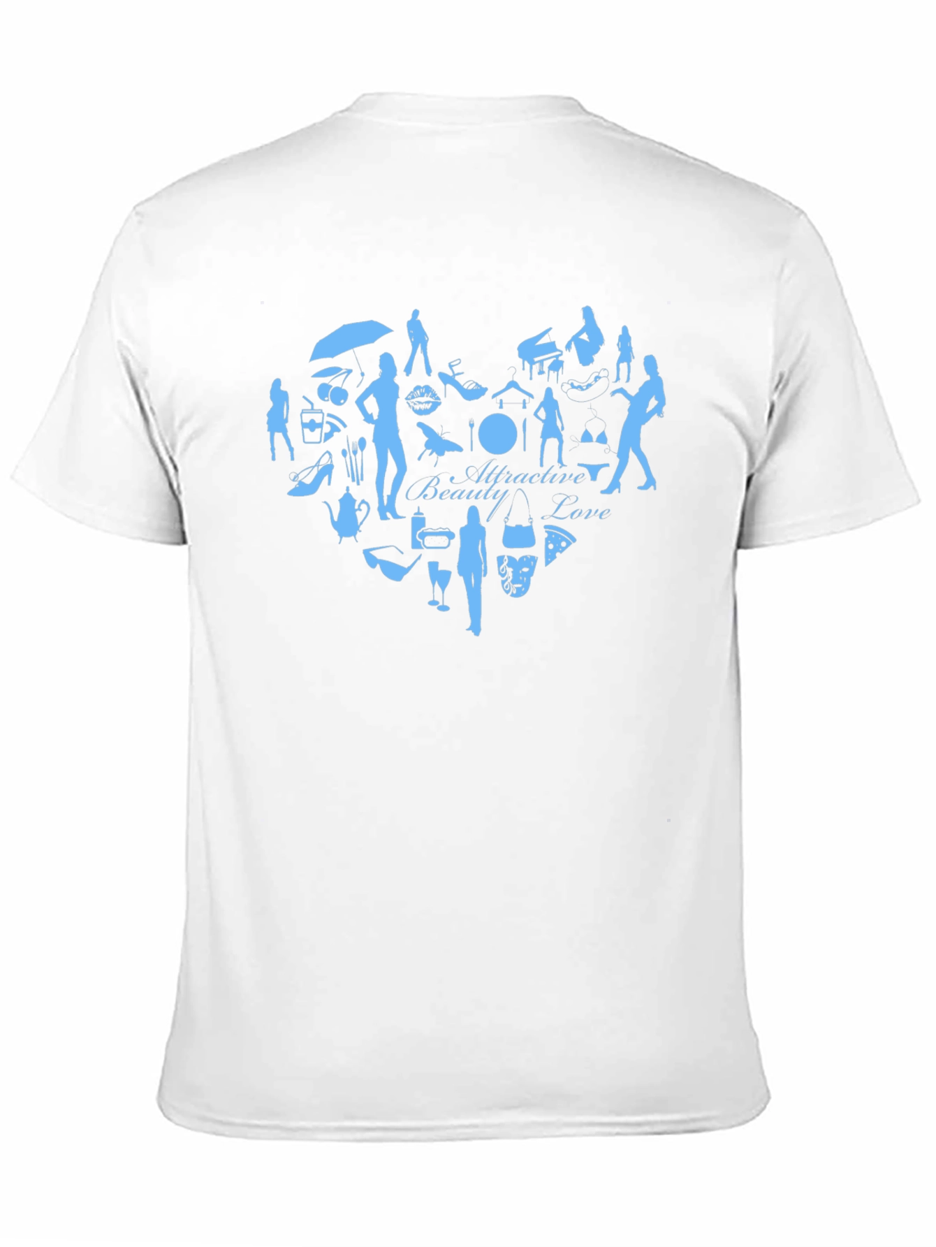 Attractive Beauty Love Graphic Tee - Black Cotton T-Shirt