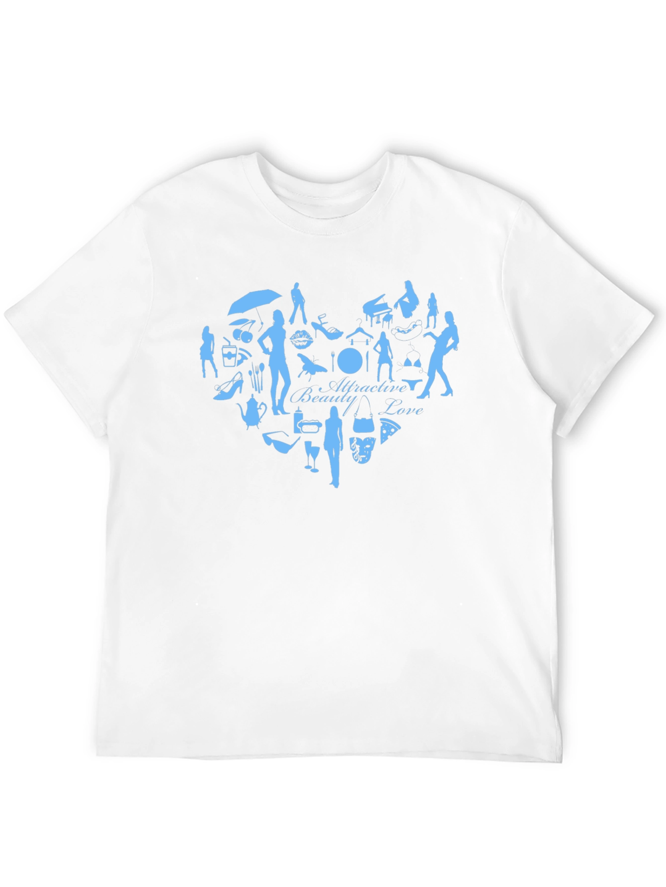 Attractive Beauty Love Graphic Tee - Black Cotton T-Shirt