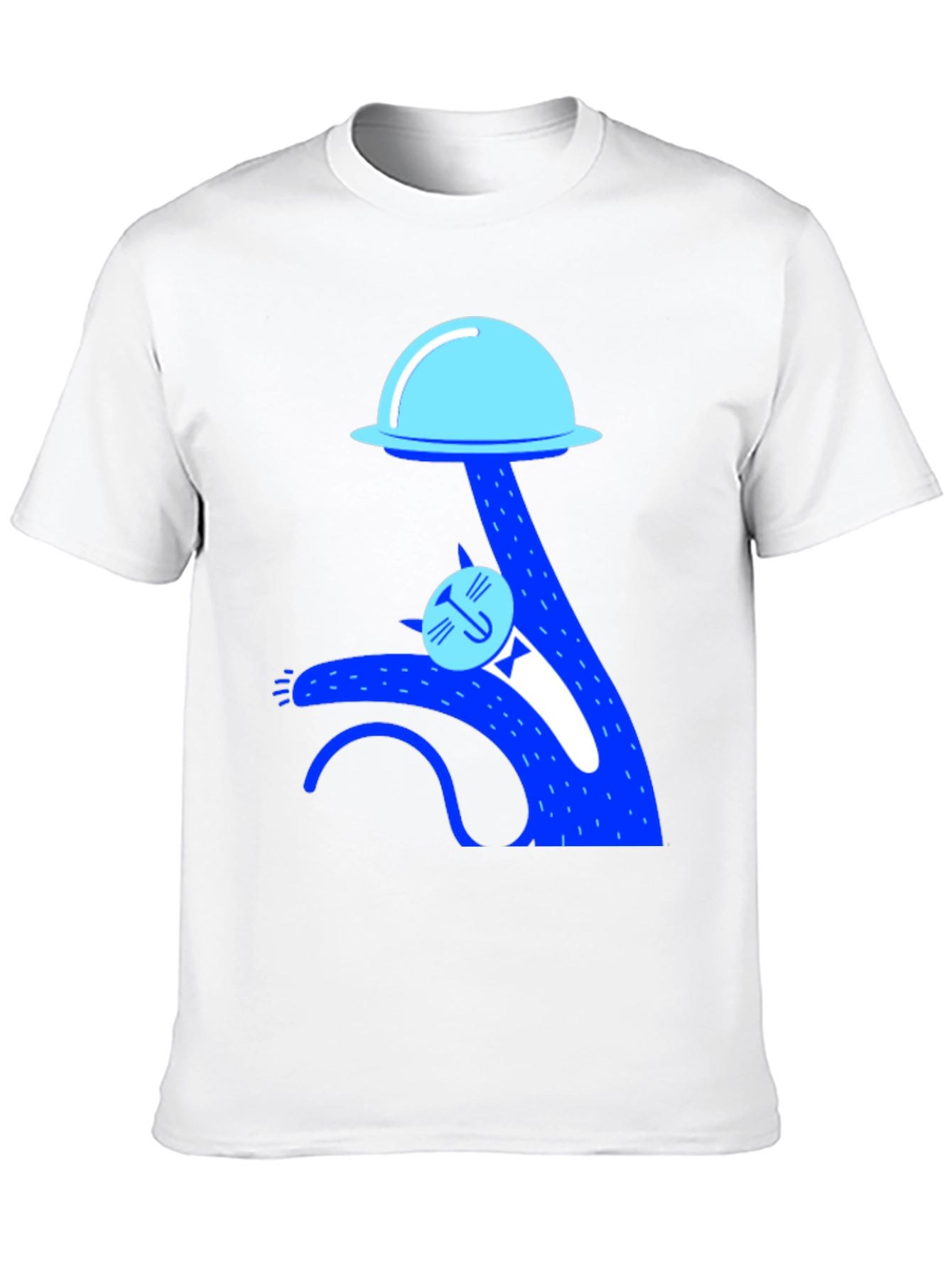 Whimsical Cat UFO Abduction Black T-Shirt