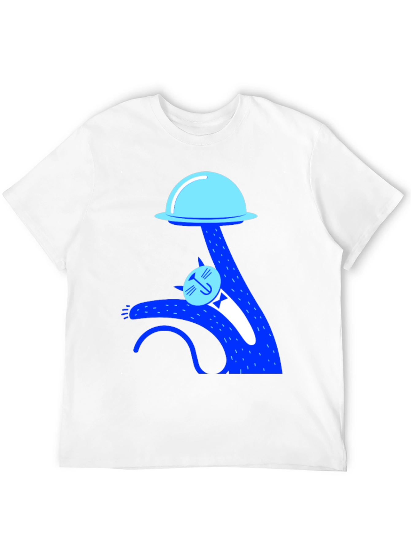 Whimsical Cat UFO Abduction Black T-Shirt