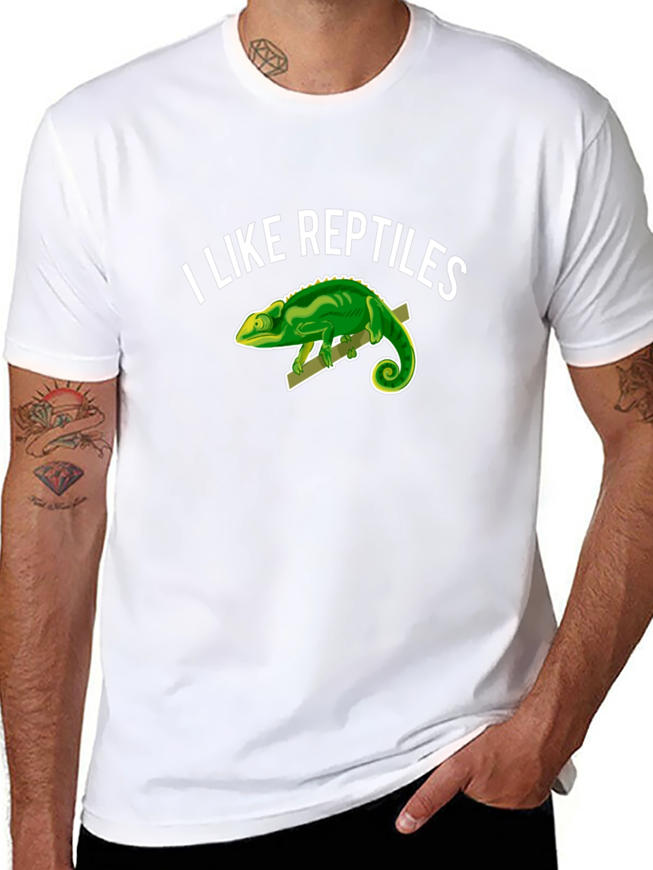 I Like Reptiles T-Shirt - Novelty Chameleon Graphic Tee