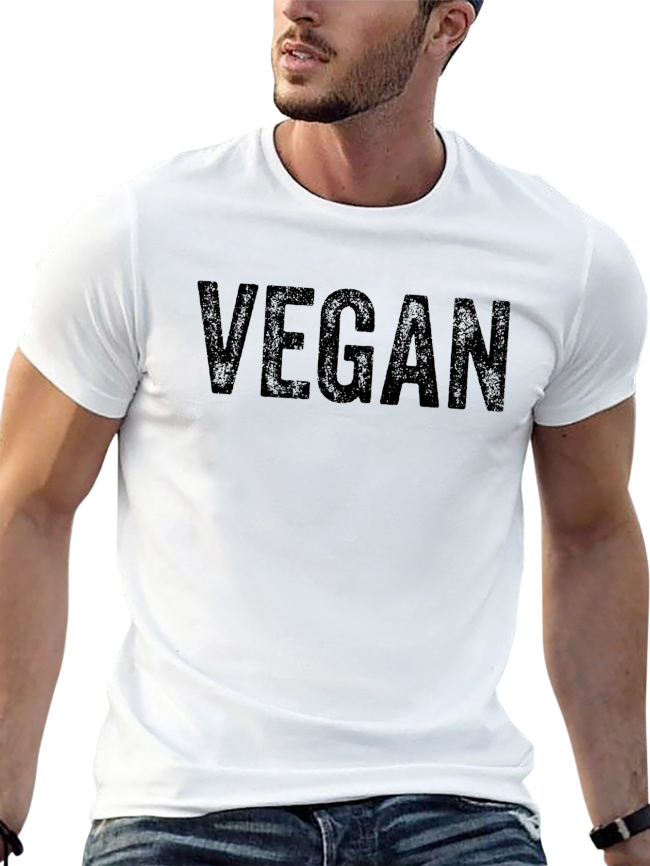 Vegan Statement T-Shirt - Bold Black Graphic Tee