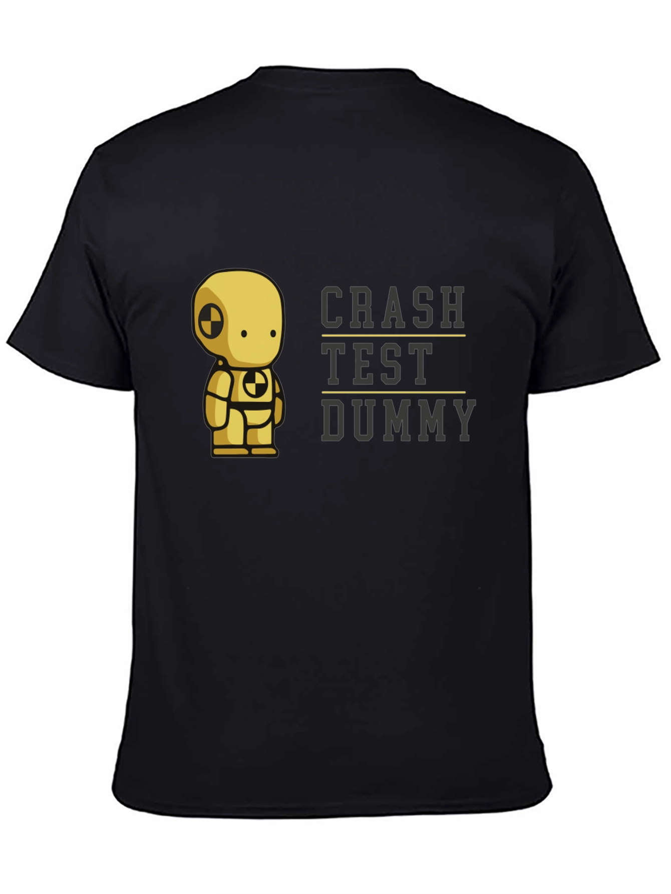 Crash Test Dummy Graphic Tee - Black Cotton T-Shirt