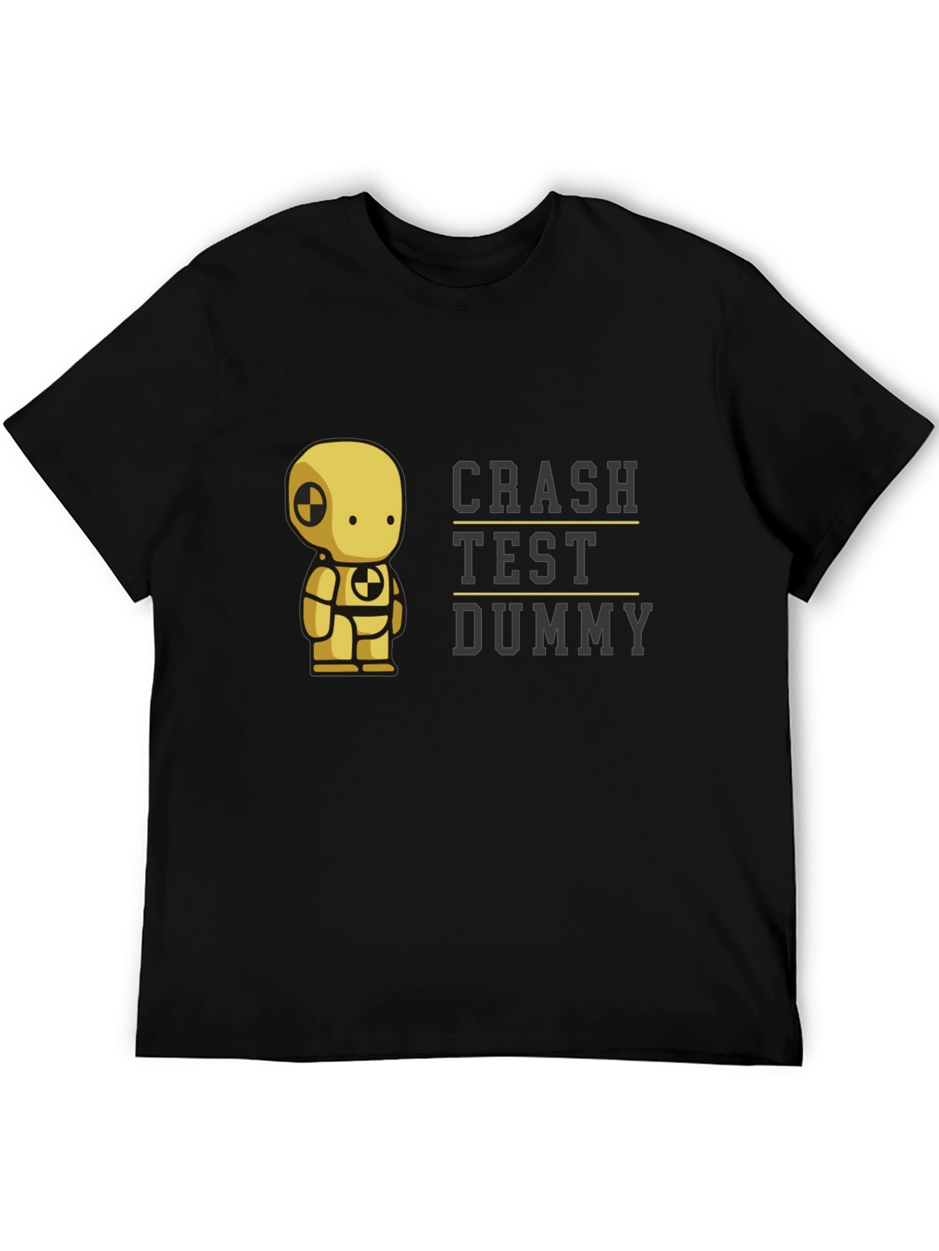 Crash Test Dummy Graphic Tee - Black Cotton T-Shirt