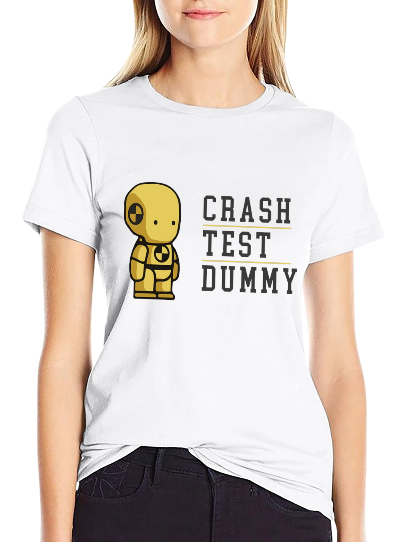 Crash Test Dummy Graphic Tee - Black Cotton T-Shirt