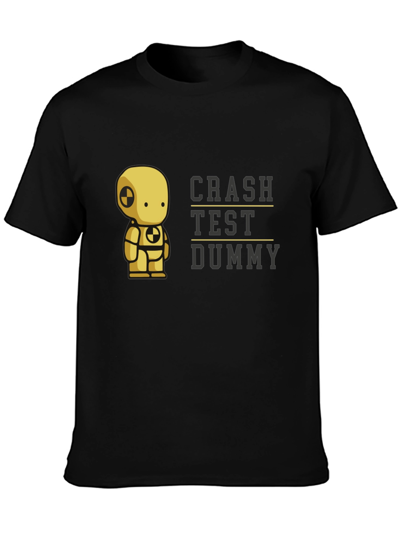 Crash Test Dummy Graphic Tee - Black Cotton T-Shirt