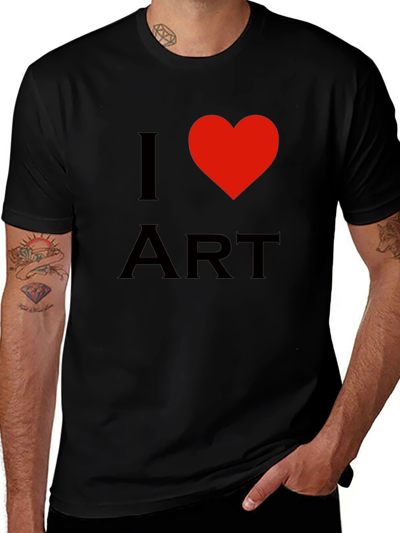 I Heart Art Black Cotton T-Shirt