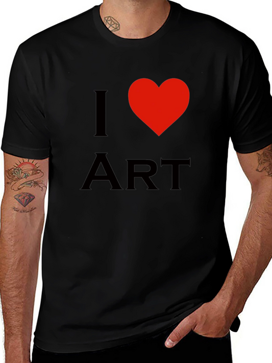 I Heart Art Black Cotton T-Shirt