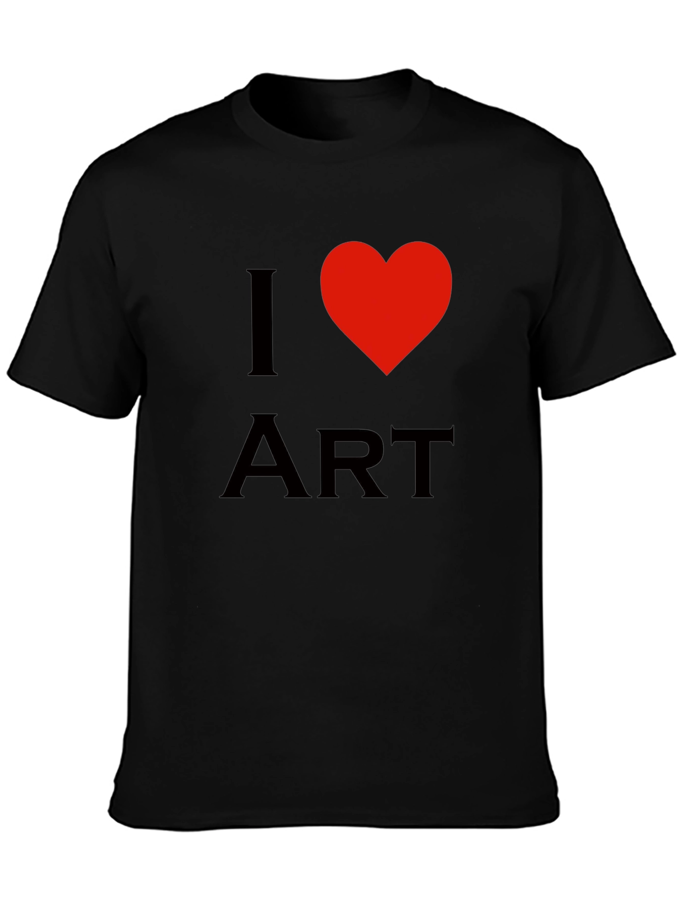 I Heart Art Black Cotton T-Shirt