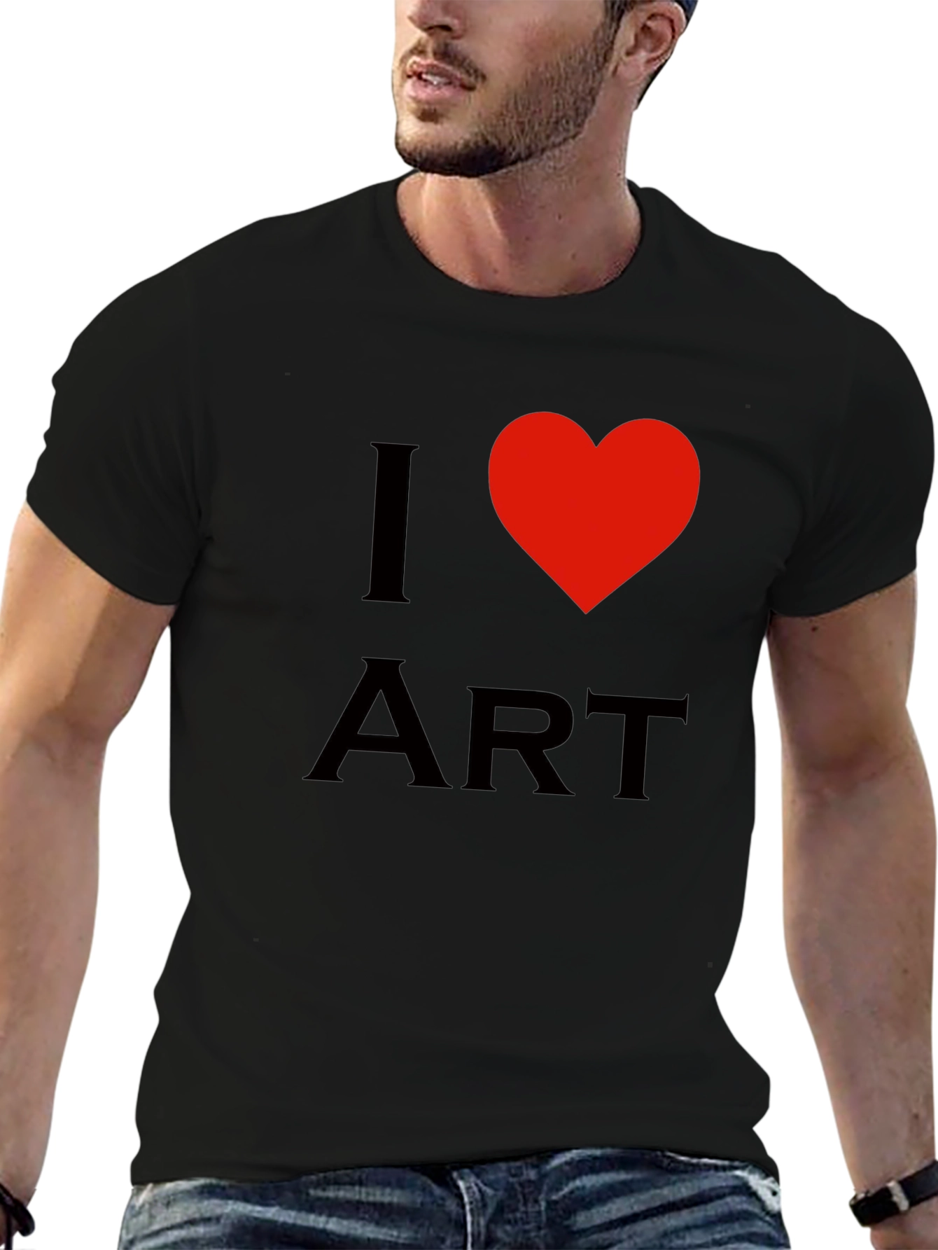 I Heart Art Black Cotton T-Shirt