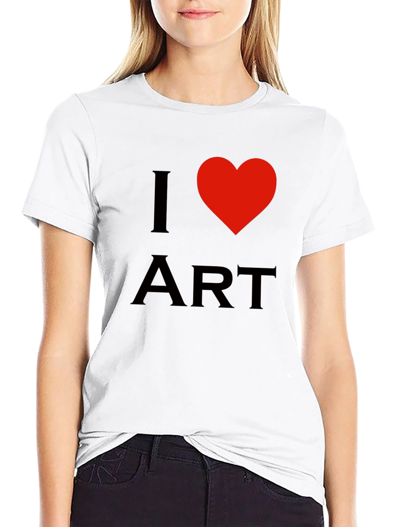 I Heart Art Black Cotton T-Shirt