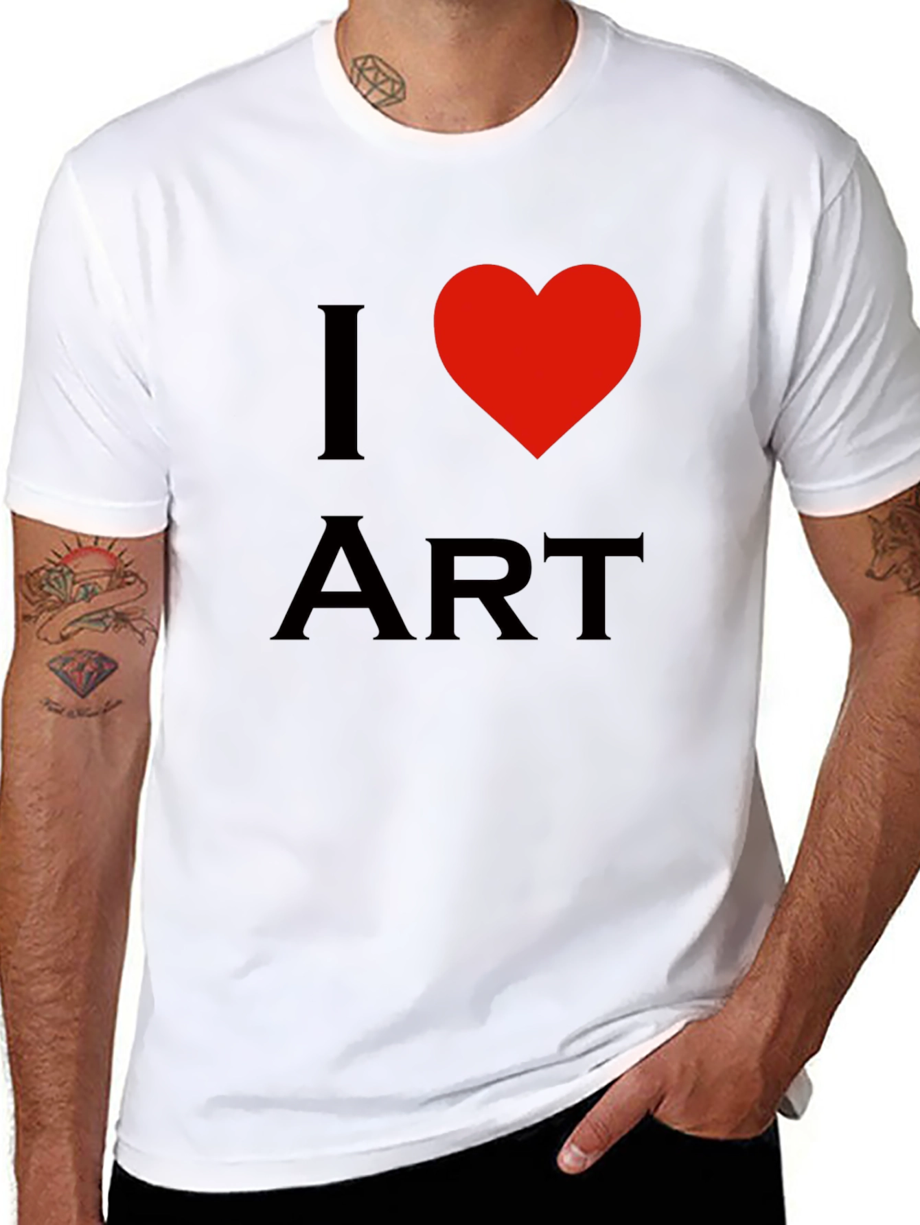I Heart Art Black Cotton T-Shirt